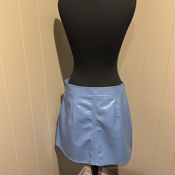 River Island faux pebbled leather wet look glossy mini skirt. New, with tag. 14 - Picture 5 of 6